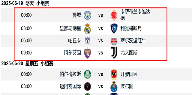 关于世俱杯-艾因VS尤文图斯：尤文、曼城争第一，第二出线后打皇马的信息
